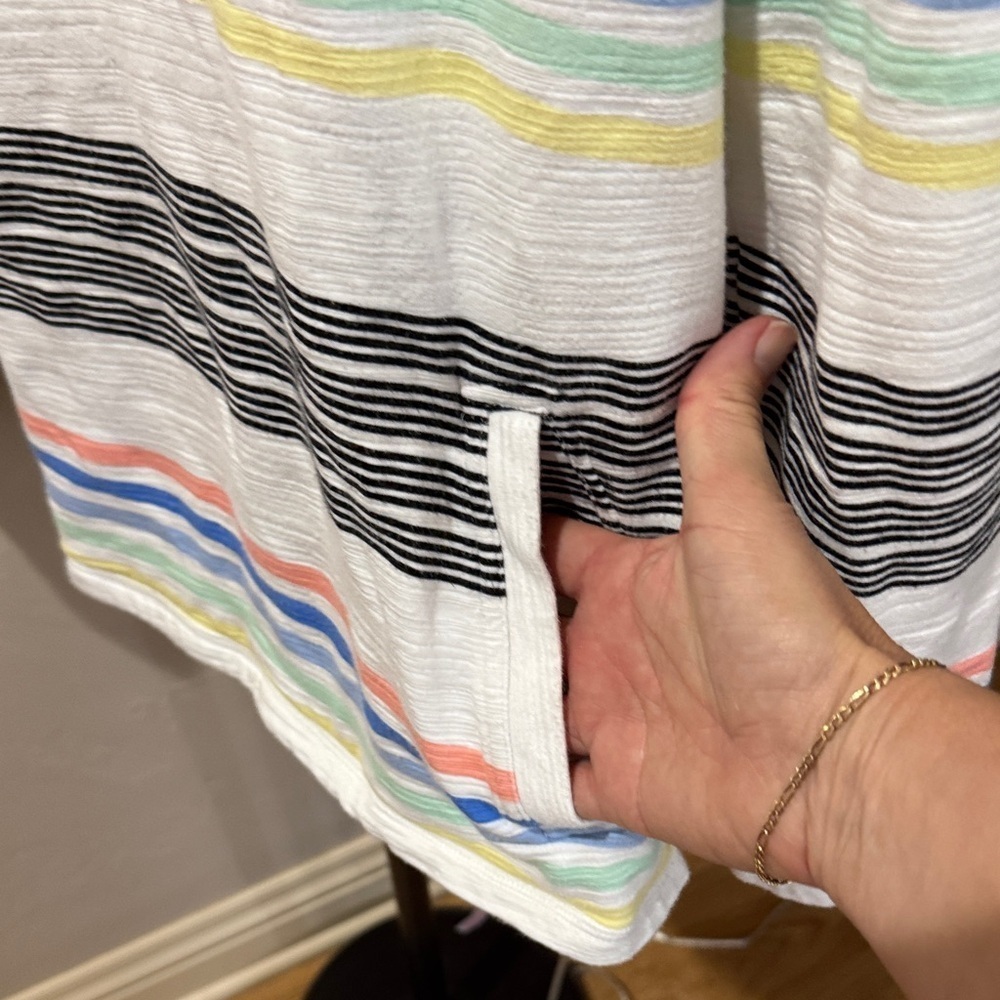 Talbots Black and White Striped Top Medium A10 - Picture 5 of 10
